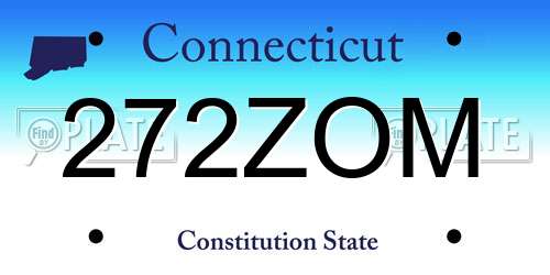 272ZOM Connecticut License Plate