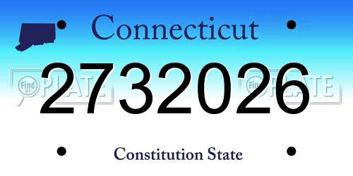 2732026 Connecticut License Plate