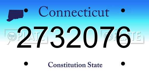 2732076 Connecticut License Plate