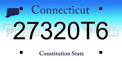 27320T6 Connecticut License Plate