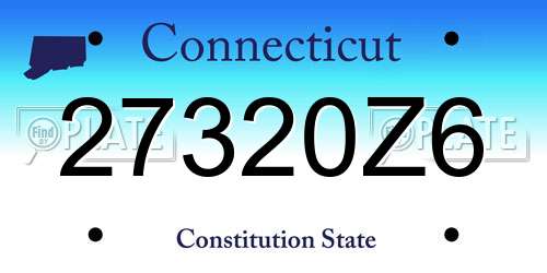 27320Z6 Connecticut License Plate