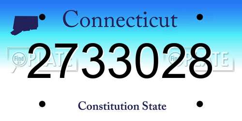 2733028 Connecticut License Plate