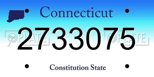 2733075 Connecticut License Plate