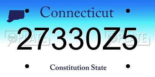 27330Z5 Connecticut License Plate