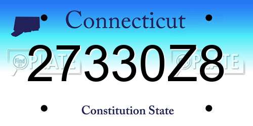 27330Z8 Connecticut License Plate