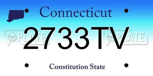 2733TV Connecticut License Plate