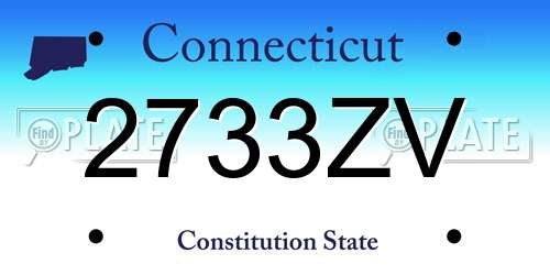 2733ZV Connecticut License Plate
