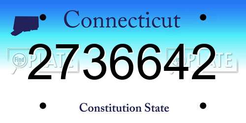 2736642 Connecticut License Plate