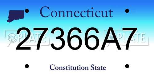 27366A7 Connecticut License Plate