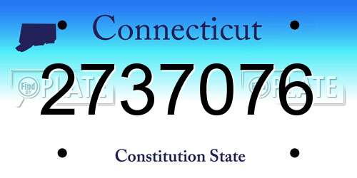 2737076 Connecticut License Plate