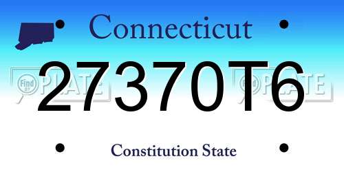 27370T6 Connecticut License Plate