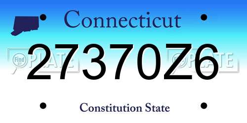 27370Z6 Connecticut License Plate