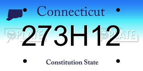 273H12 Connecticut License Plate