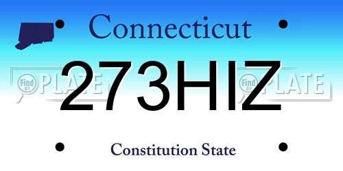 273HIZ Connecticut License Plate