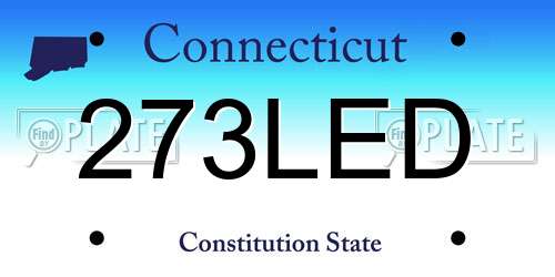 273LED Connecticut License Plate