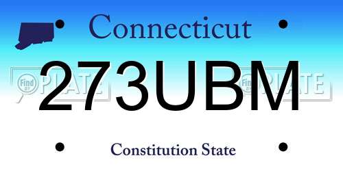 273UBM Connecticut License Plate