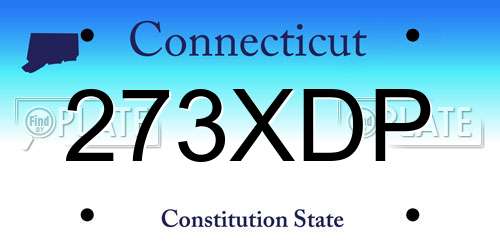 273XDP Connecticut License Plate