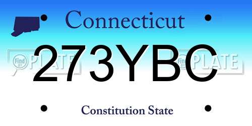 273YBC Connecticut License Plate