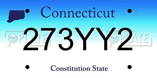 273YY2 Connecticut License Plate