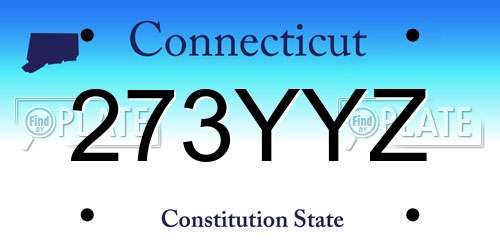 273YYZ Connecticut License Plate