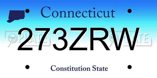 273ZRW Connecticut License Plate