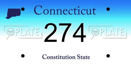274 Connecticut License Plate