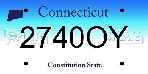 2740OY Connecticut License Plate