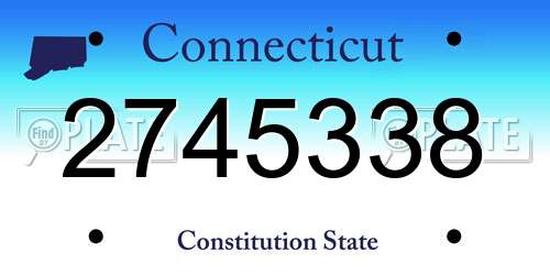 2745338 Connecticut License Plate