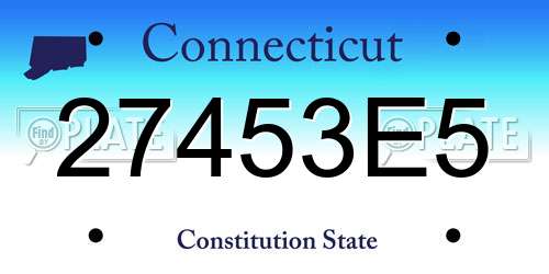 27453E5 Connecticut License Plate