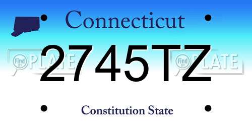 2745TZ Connecticut License Plate