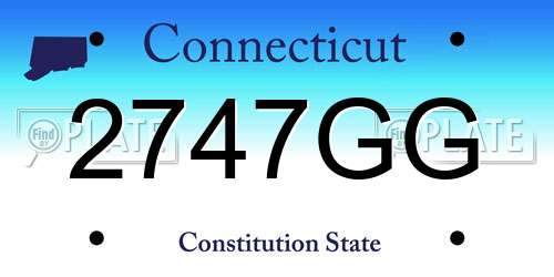 2747GG Connecticut License Plate