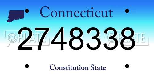 2748338 Connecticut License Plate