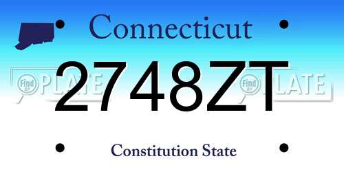 2748ZT Connecticut License Plate