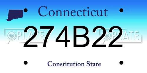 274B22 Connecticut License Plate