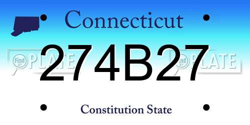 274B27 Connecticut License Plate