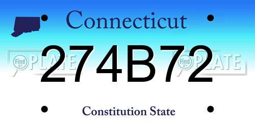 274B72 Connecticut License Plate