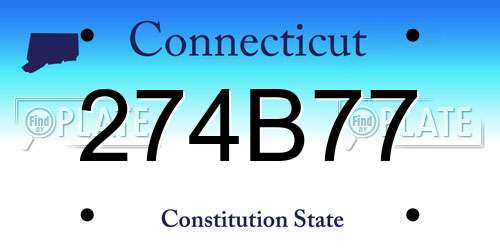274B77 Connecticut License Plate