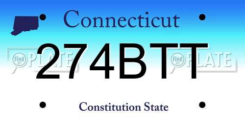 274BTT Connecticut License Plate