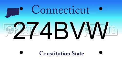 274BVW Connecticut License Plate