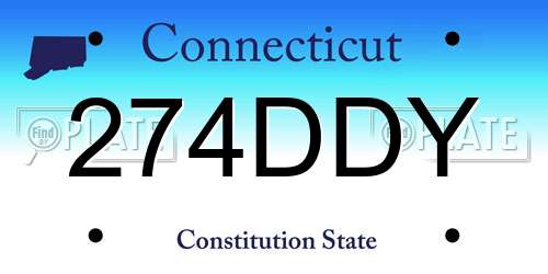 274DDY Connecticut License Plate
