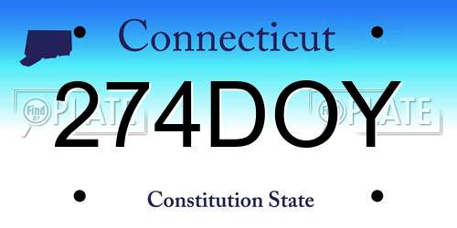 274DOY Connecticut License Plate