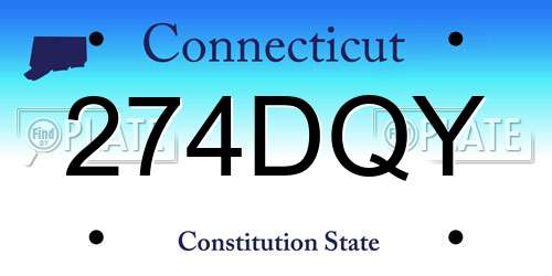 274DQY Connecticut License Plate