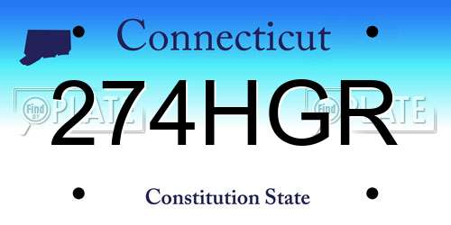 274HGR Connecticut License Plate