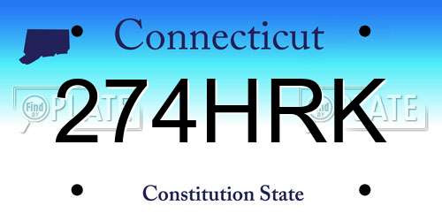 274HRK Connecticut License Plate