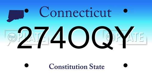 274OQY Connecticut License Plate