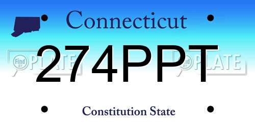 274PPT Connecticut License Plate