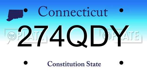 274QDY Connecticut License Plate