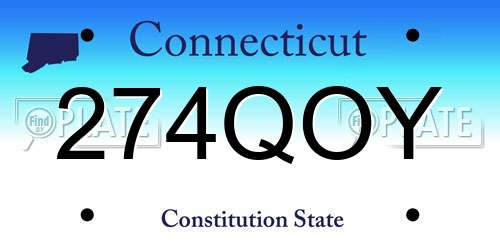 274QOY Connecticut License Plate