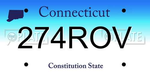 274ROV Connecticut License Plate