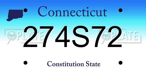 274S72 Connecticut License Plate